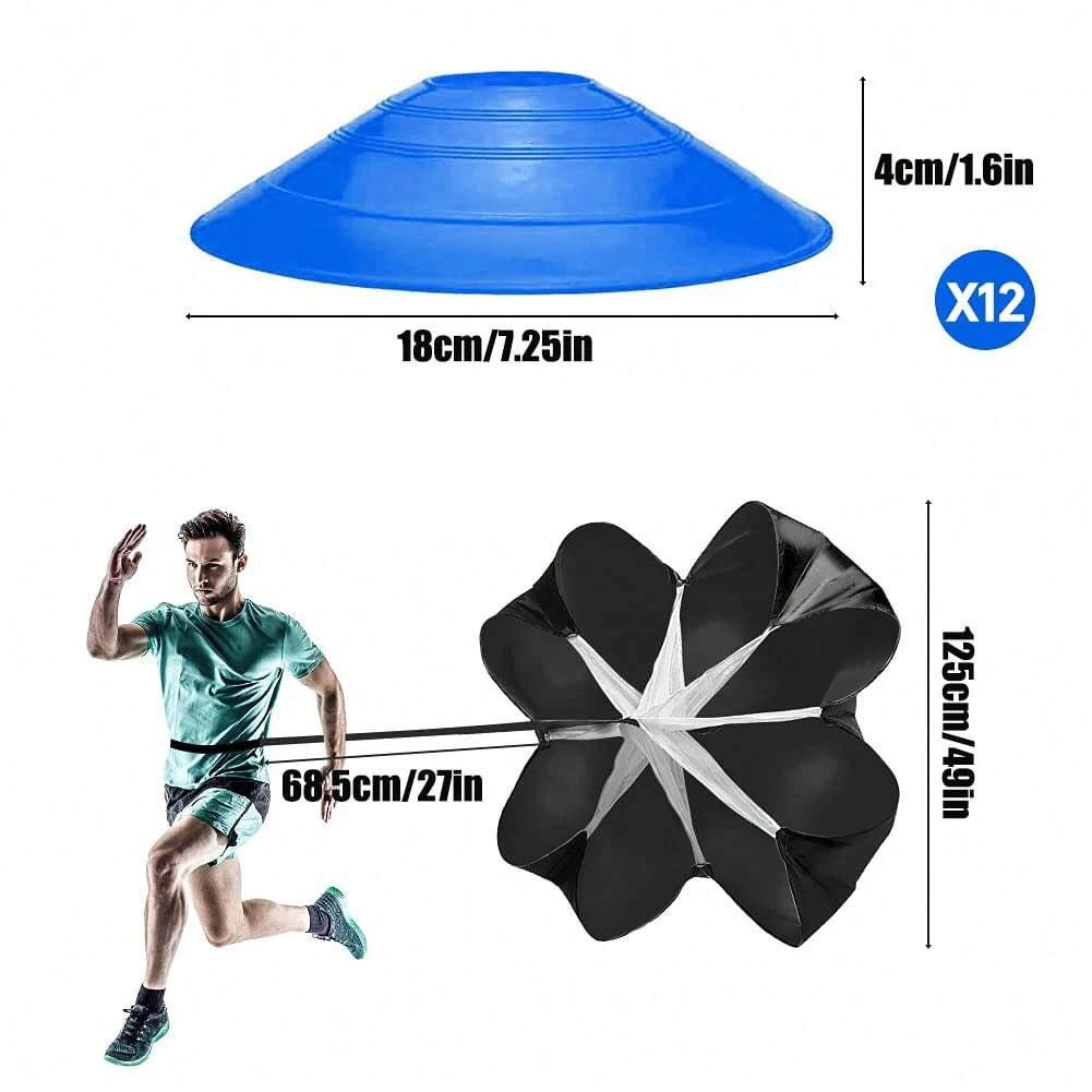 GKHMNEW Speed Agility Training Set With Ladder Cones Stakes Parachute