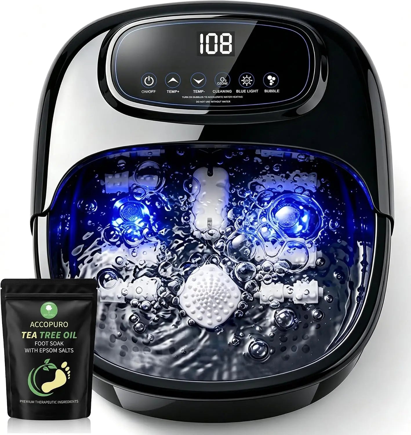 Foot Spa Bath Massager With Ozone UV Heat Bubbles And Rollers