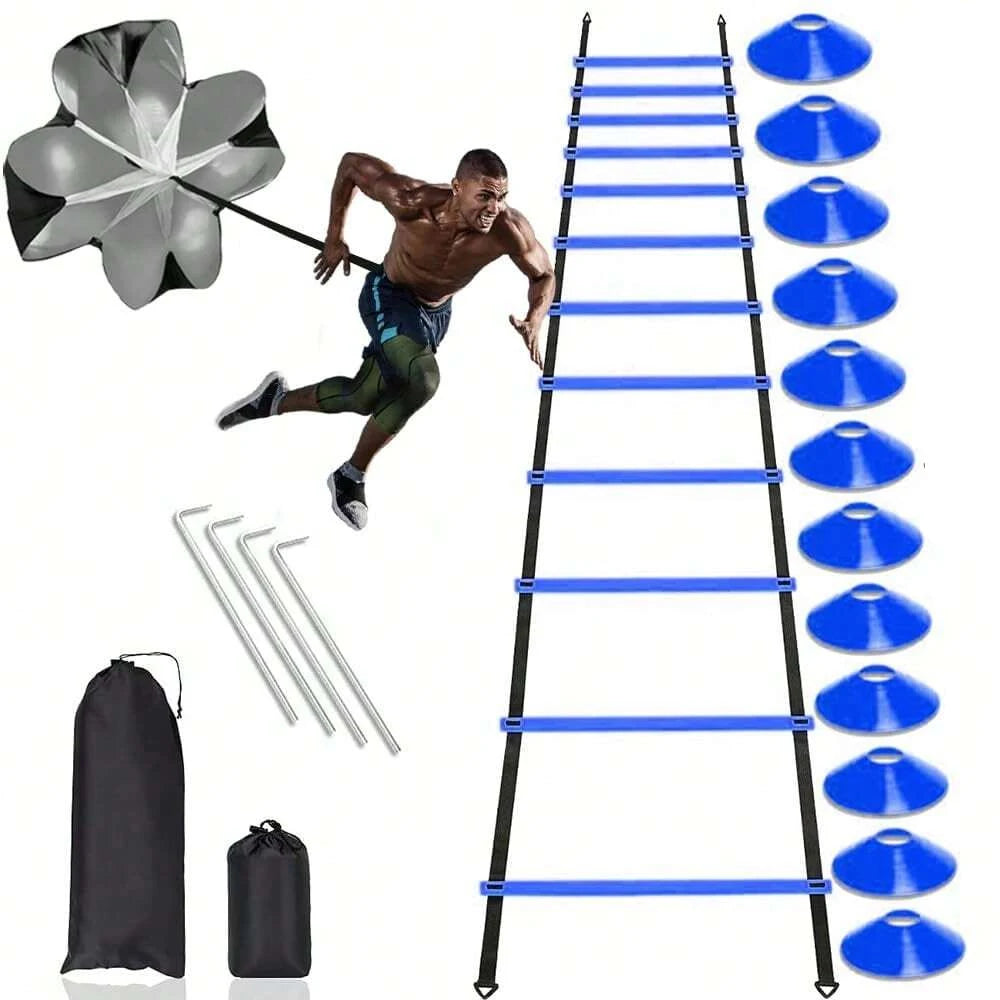 GKHMNEW Speed Agility Training Set With Ladder Cones Stakes Parachute