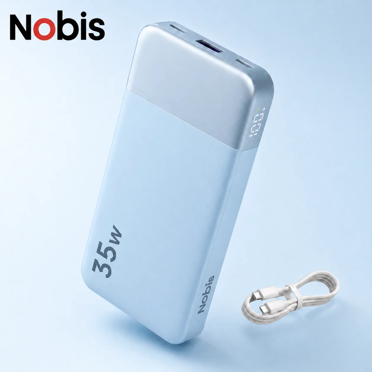 Nobis 10000mAh 35W Fast Charging USB C Power Bank Slim