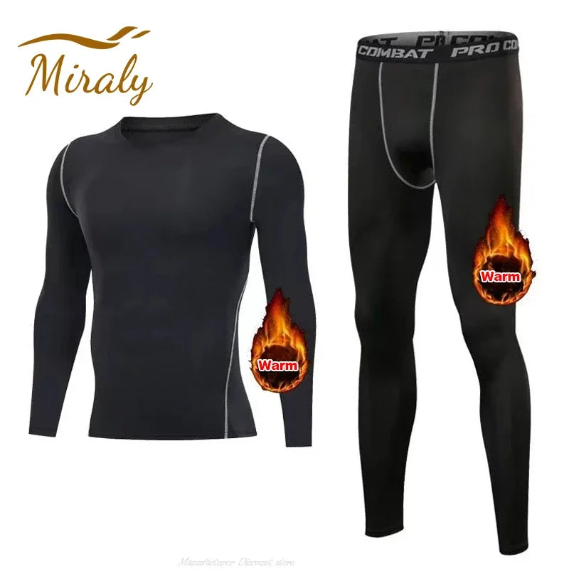 Mens Winter Warm Thermal Underwear Set Fleece Long Johns Tracksuit