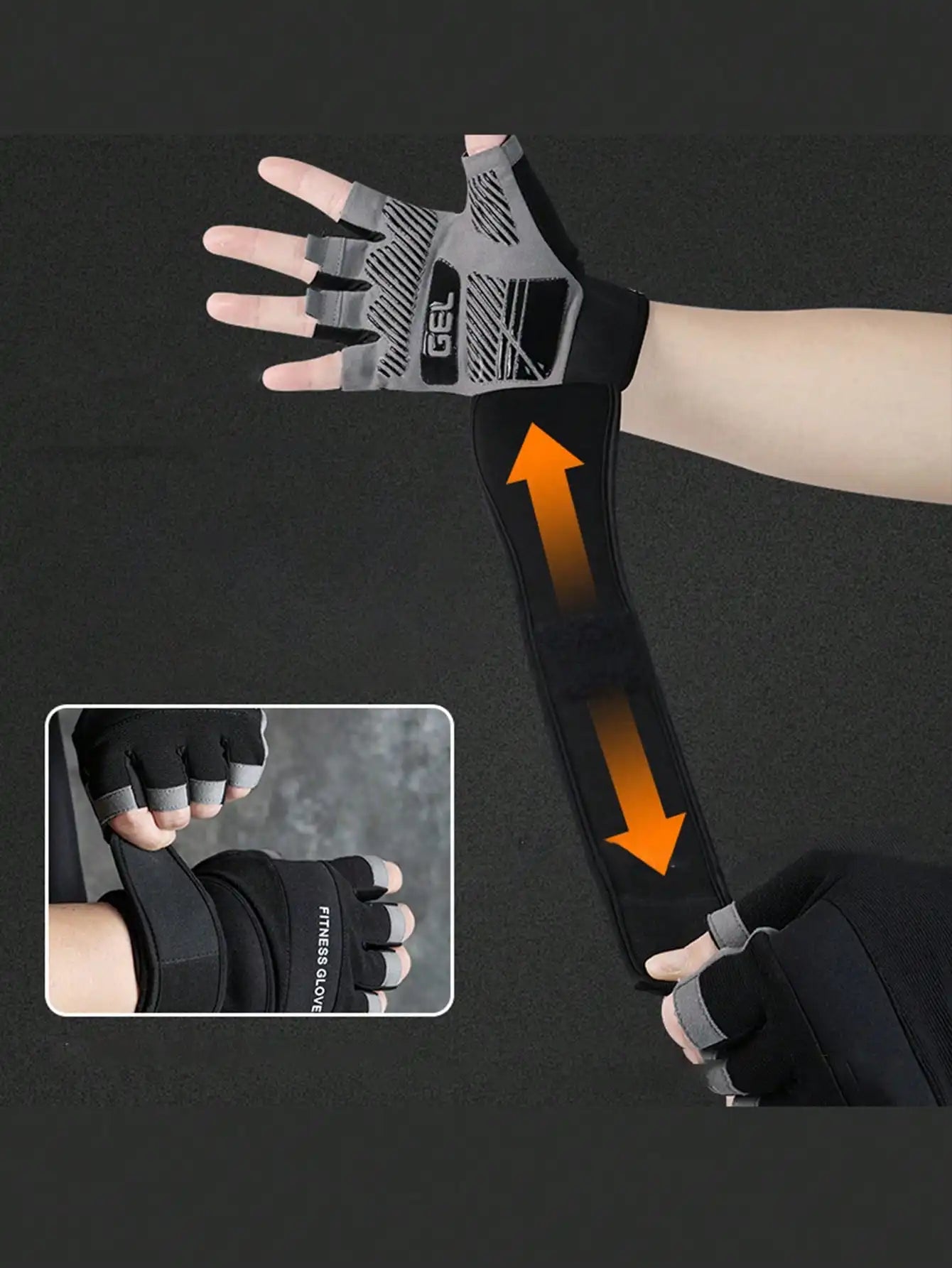 Unisex Fitness Gloves With Wrist Support Half Finger Anti Slip