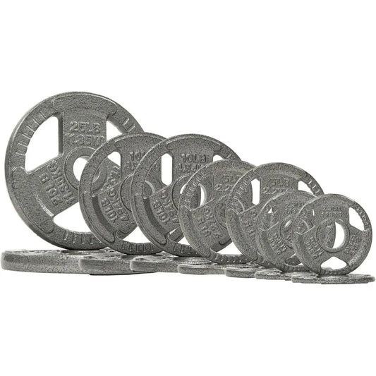 Triple Grip Weight Plates Set For Barbell Home Gym Strength