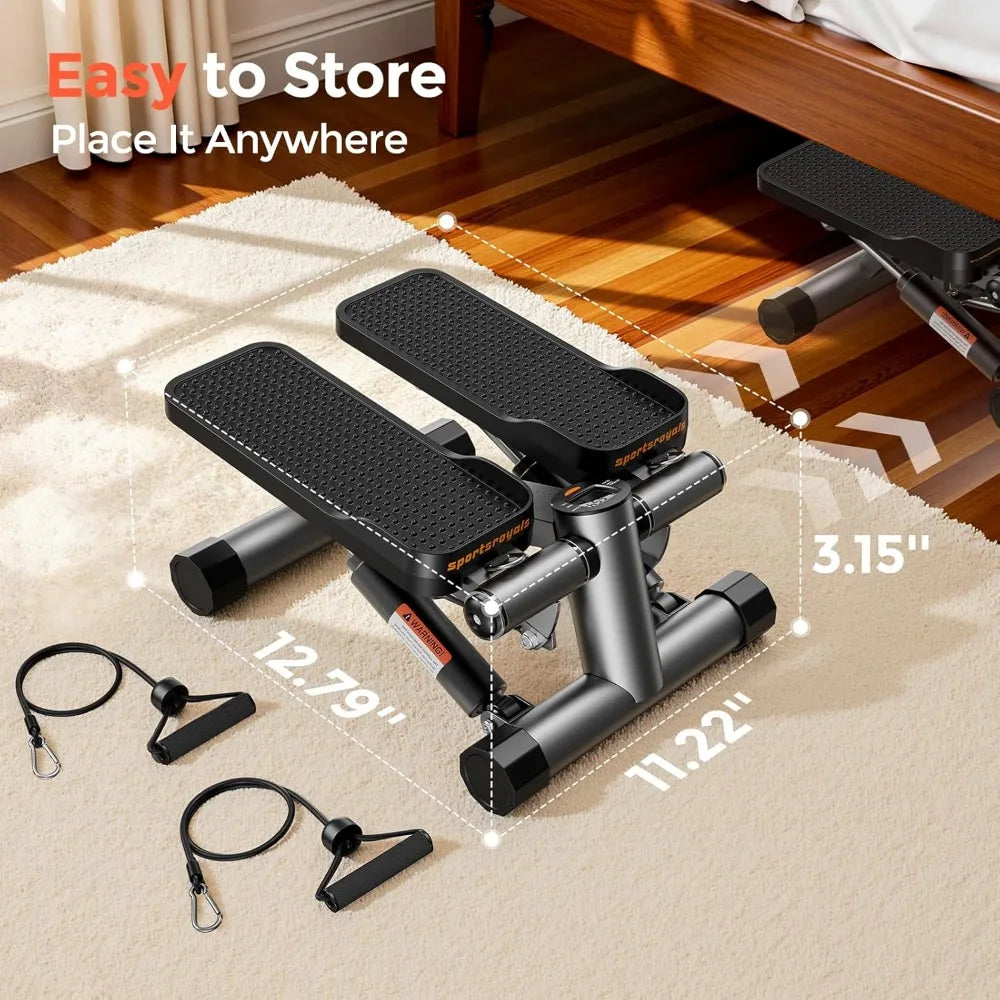 Sportsroyals Stair Stepper With Resistance Bands For Full Body Workout