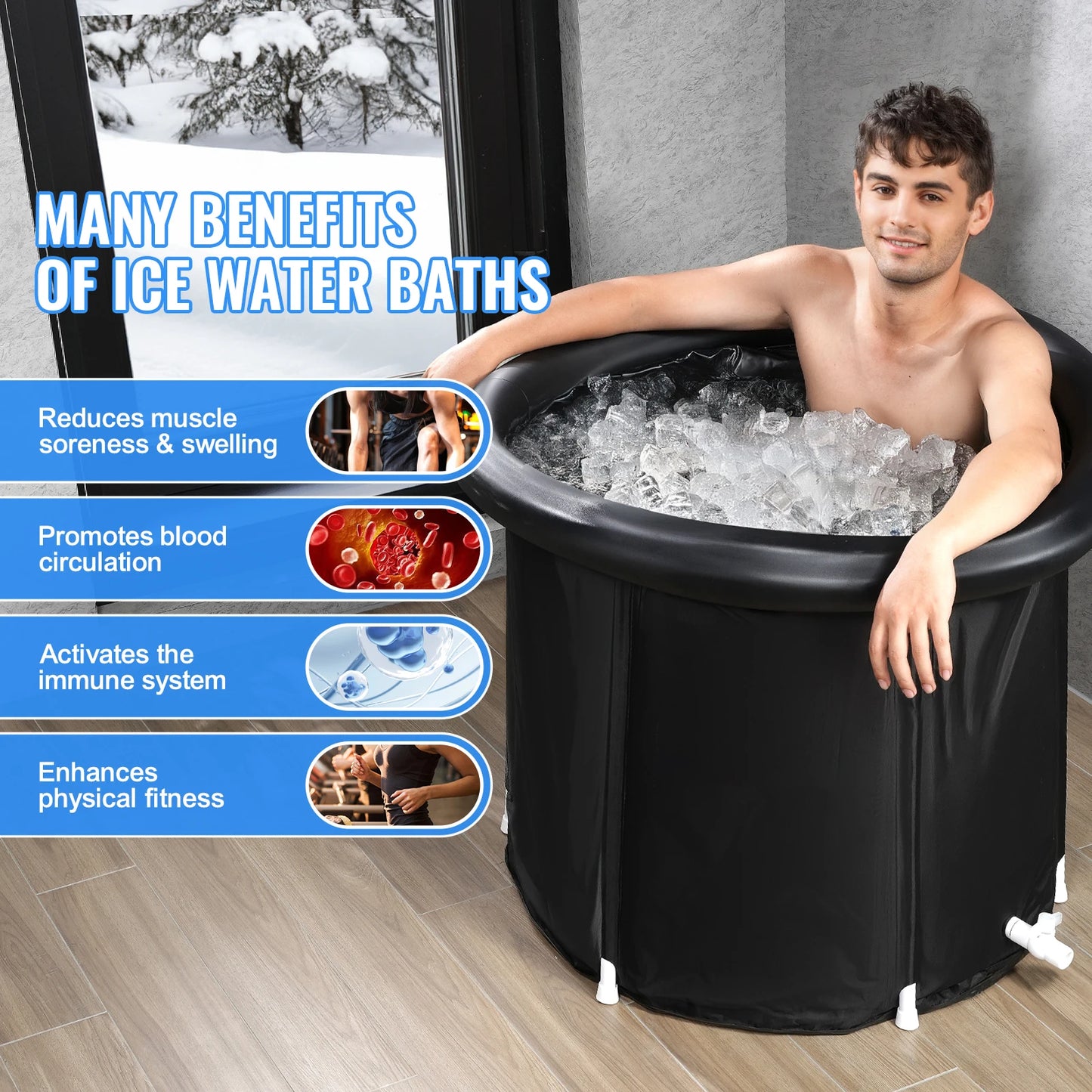 SucceBuy Ice Bath Tub For Cold Water Therapy Portable