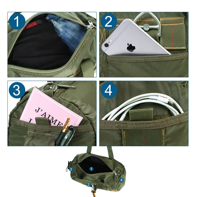 LQARMY Travel Gym Bag Waterproof Duffle for Fitness