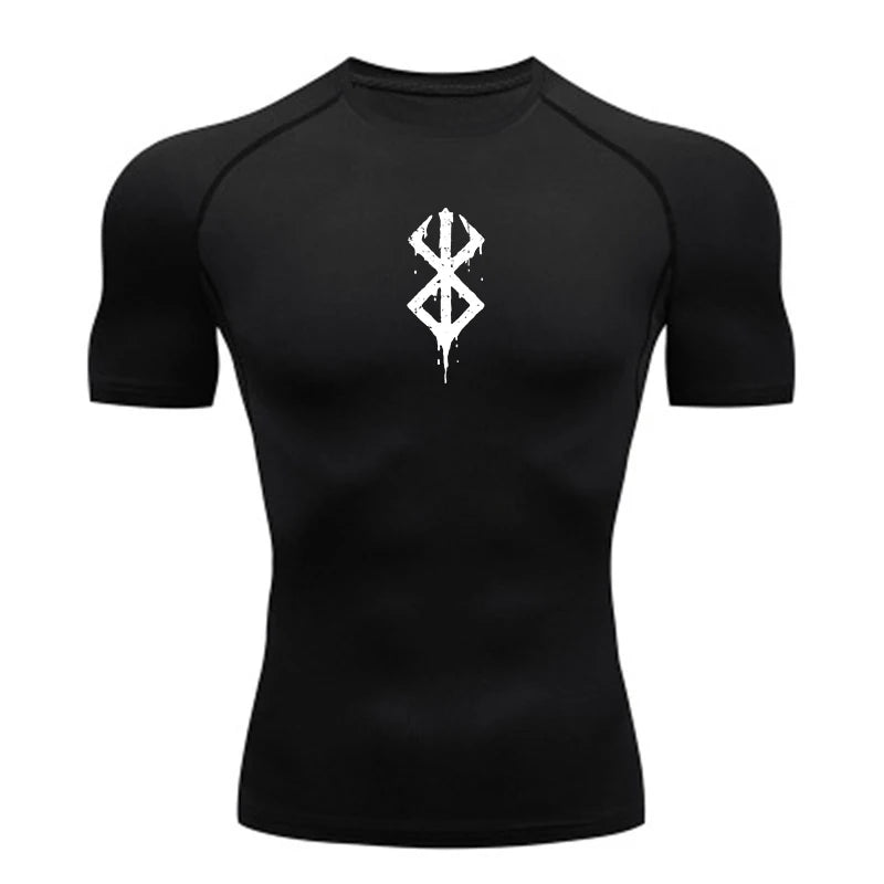 Summer Quick Dry Men Compression Shirt Short Sleeve Running Tee