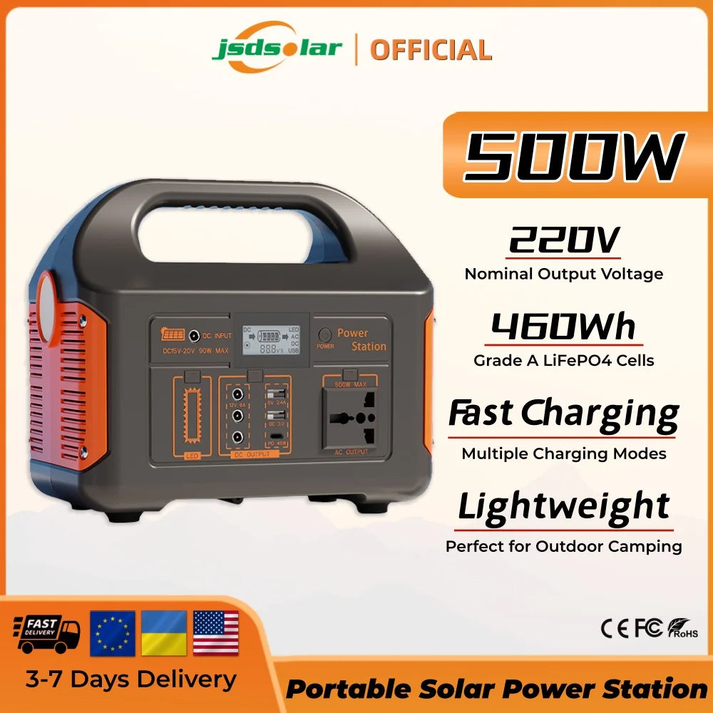 Jsdsolar Portable Solar Power Station Generator 110V 220V LED
