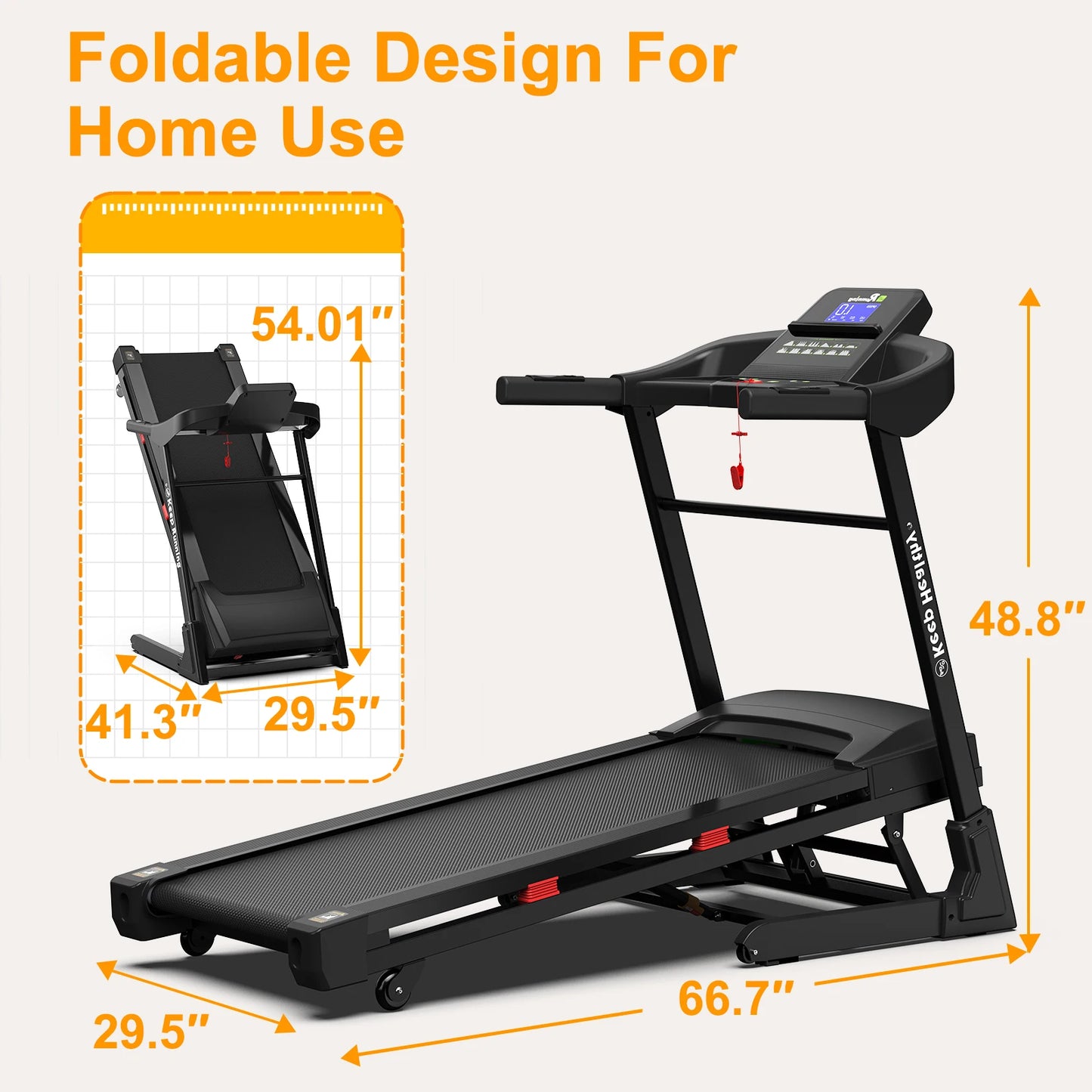 Electric Folding Treadmill For Home With App FITSHOW