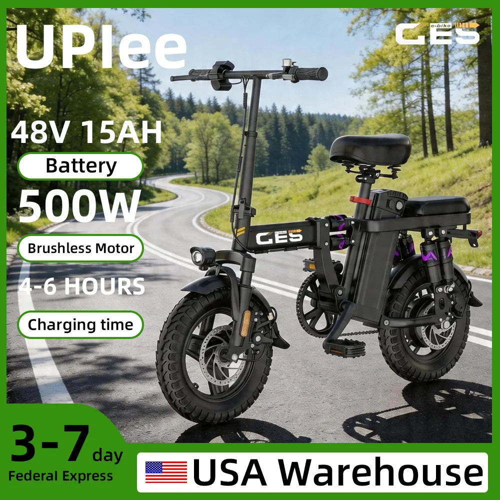 UPlee GE5 Electric Folding Bike 500W Motor 48V Battery