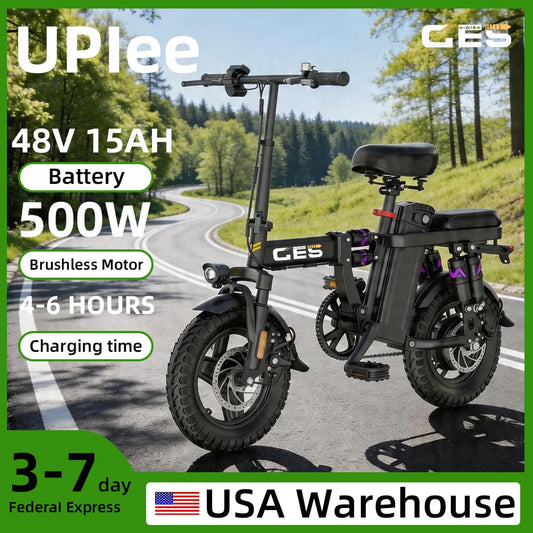 UPlee GE5 Electric Folding Bike 500W Motor 48V Battery