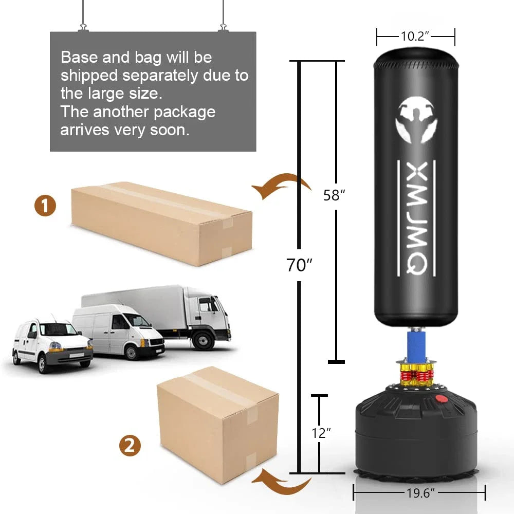 LEKARO Standing Boxing Post With Gloves For Home Sandbag Training