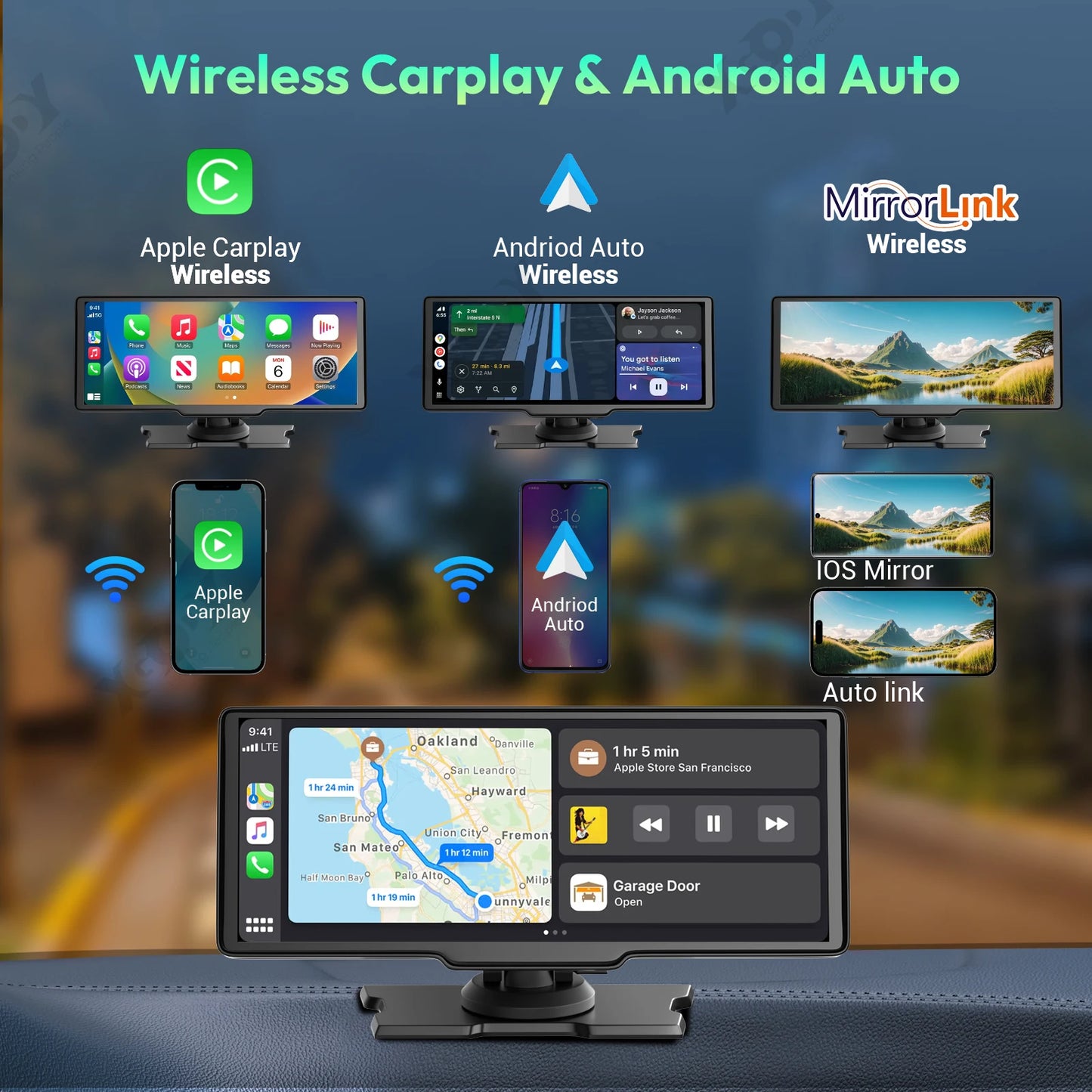 ESSGOO 4K Dual Lens Dash Cam With Touchscreen CarPlay