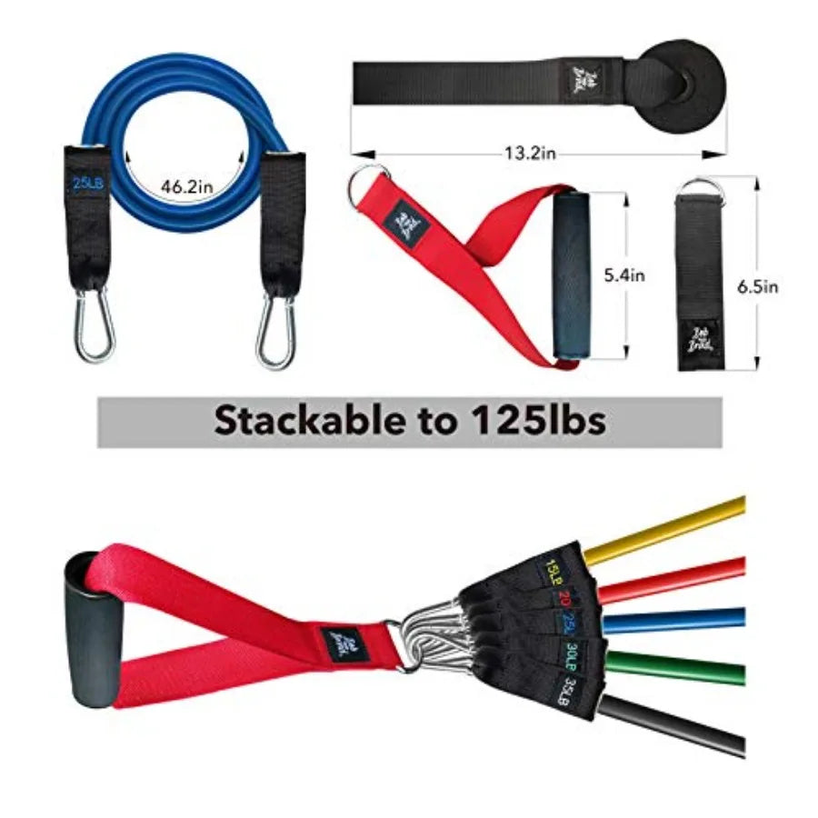 Resistance Bands Set With Handles Door Anchor And Ankle Straps