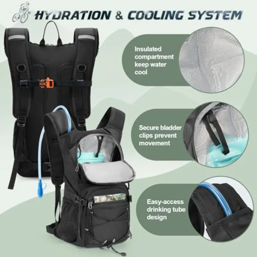 Hydration Backpack With Water Bladder For Hiking And Travel