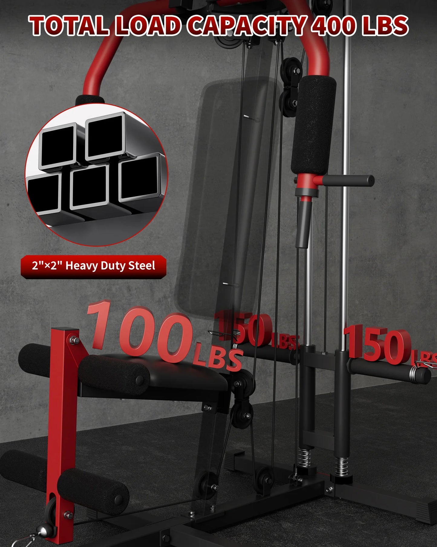 HiMISS 5-In-1 Multifunctional Home Gym Machine Lat Pulldown