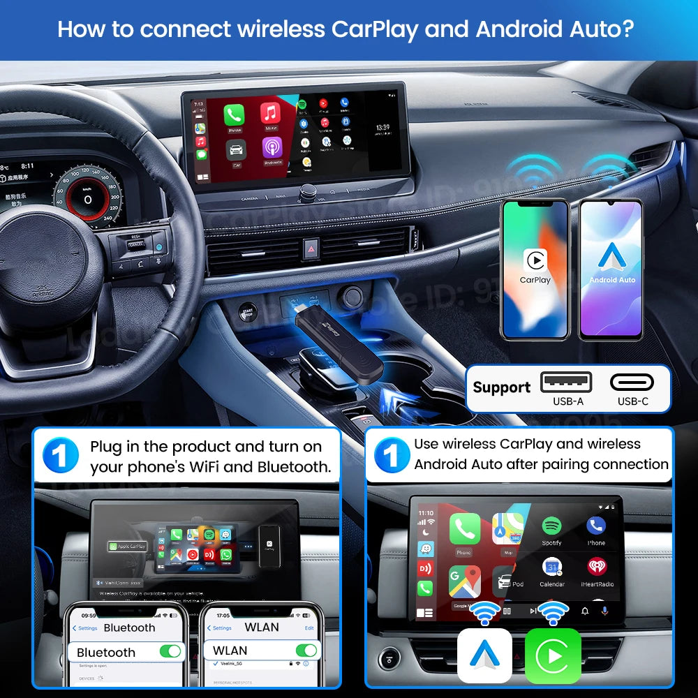 Carlinkit Mini Pro Wireless CarPlay Adapter For Android Auto