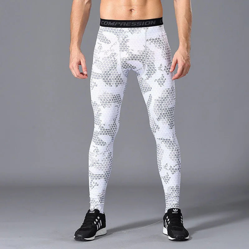 Men Camouflage Running Compression Leggings Quick Dry