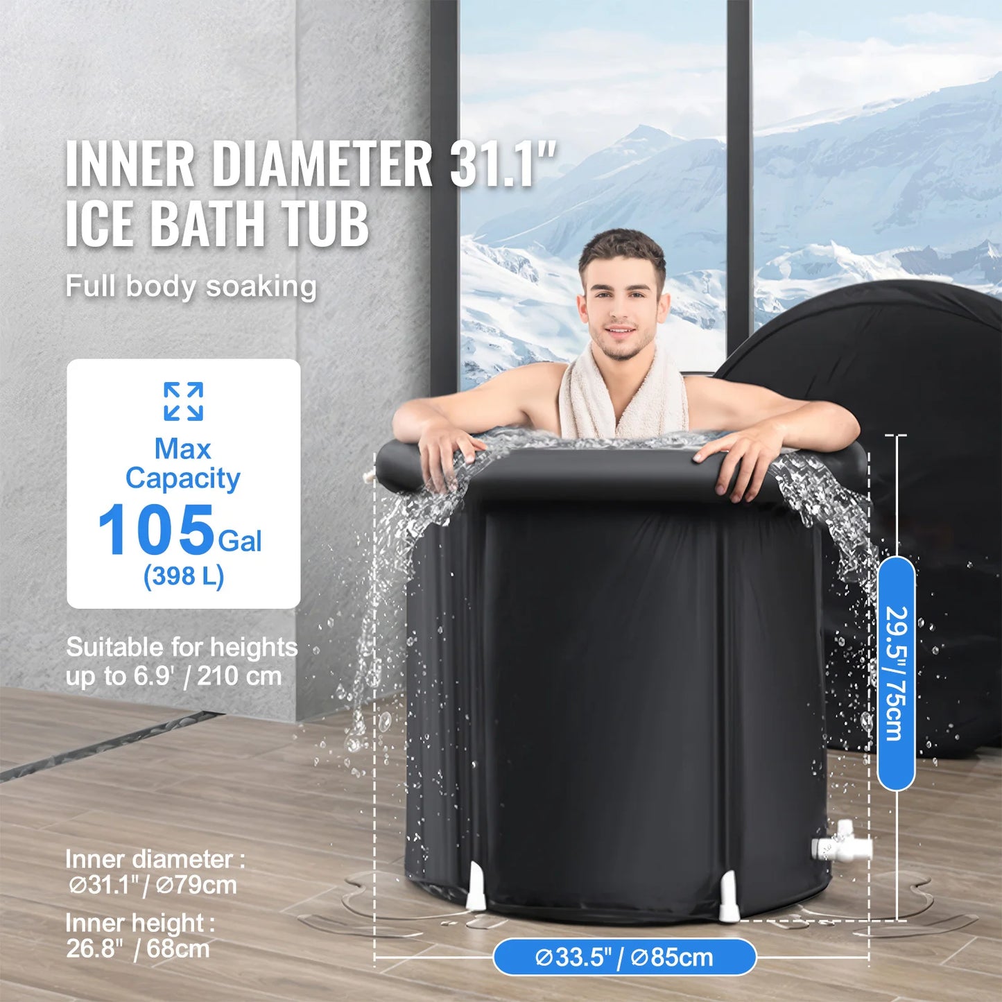 SucceBuy Ice Bath Tub For Cold Water Therapy Portable