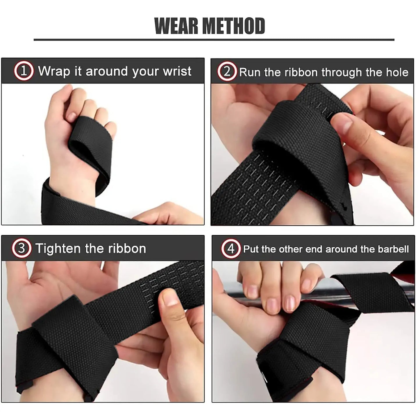 GOUNOD Adjustable Weightlifting Wrist Straps Non Slip Support