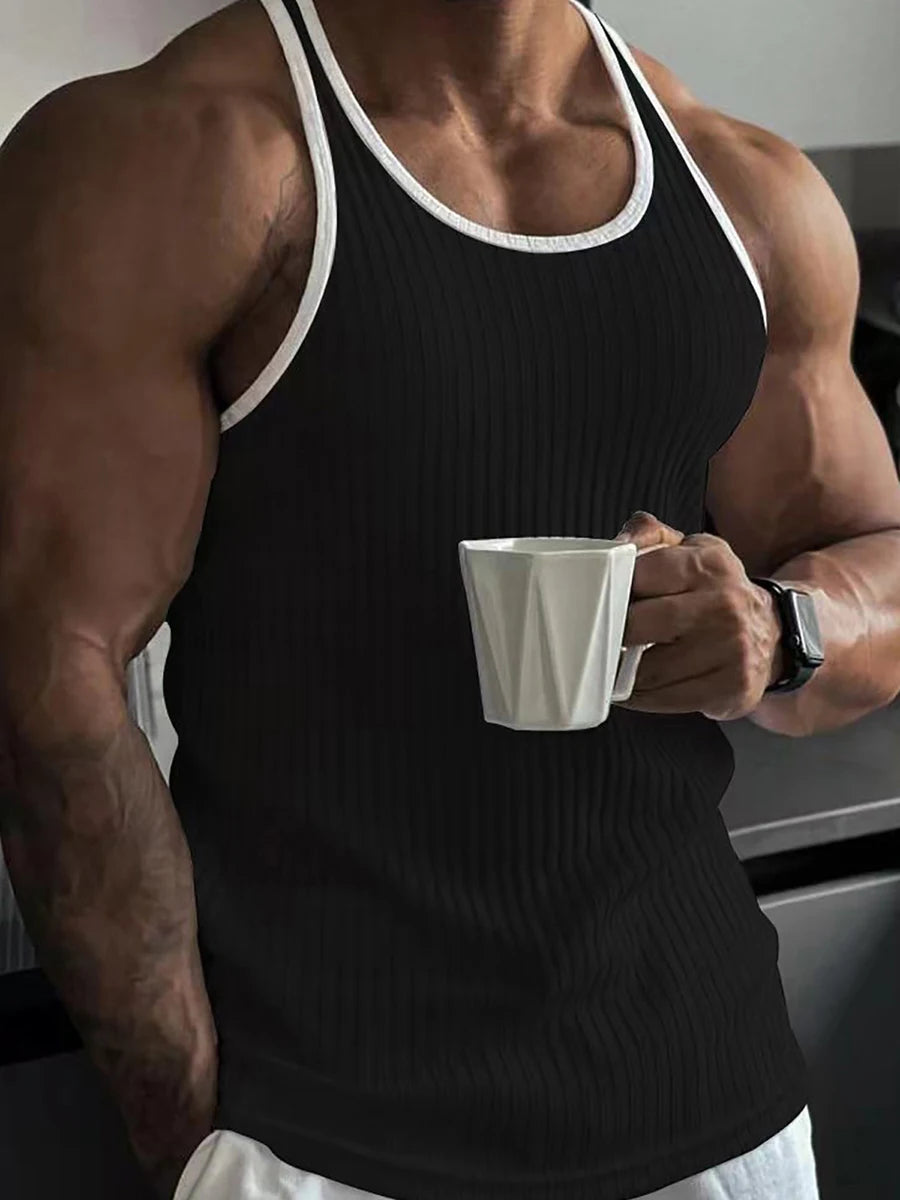 Mens Sleeveless Muscle Tank Tops Racerback For Workout Training
