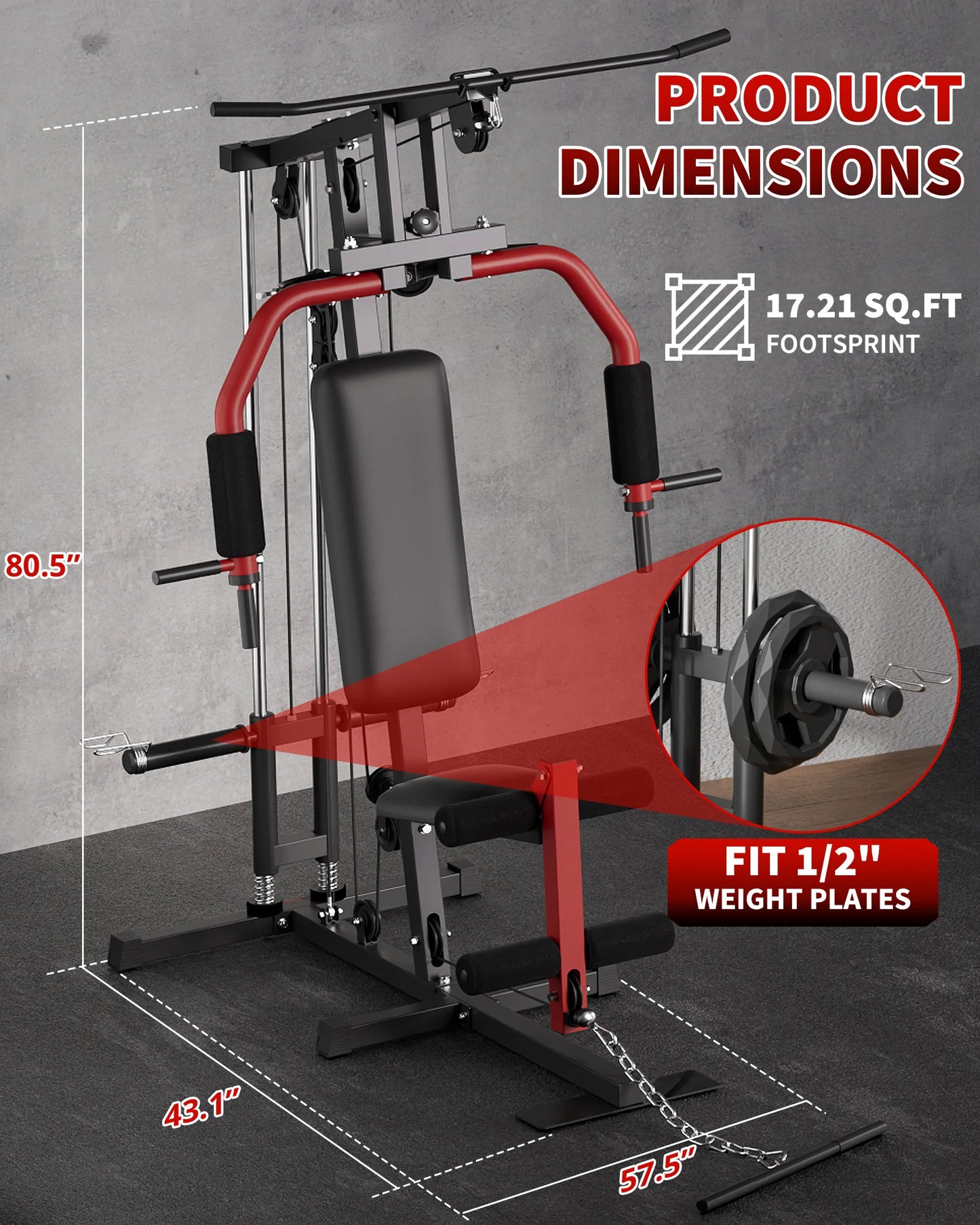 HiMISS 5-In-1 Multifunctional Home Gym Machine Lat Pulldown