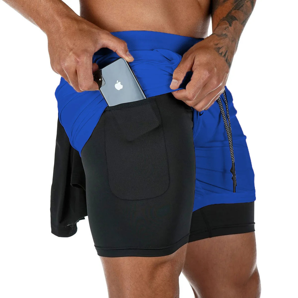 Camo Running Shorts TwoInOne Quick Dry Workout Gym Fitness