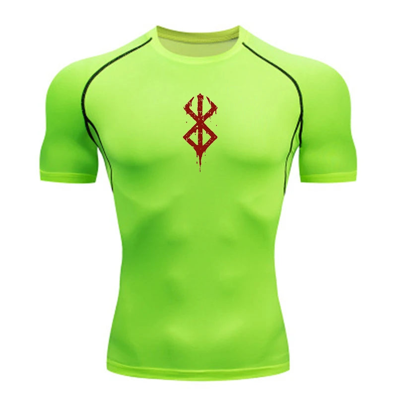 Summer Quick Dry Men Compression Shirt Short Sleeve Running Tee