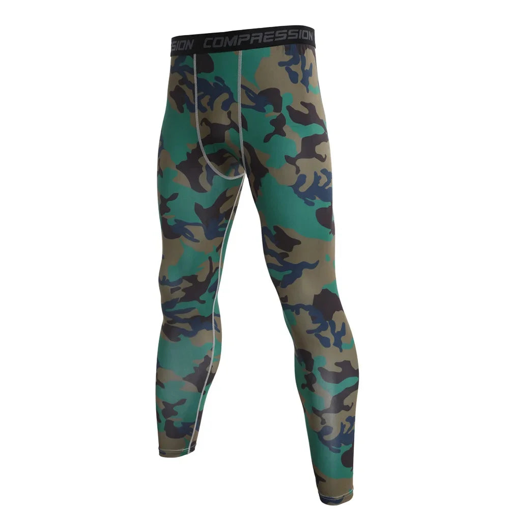 Men Camouflage Running Compression Leggings Quick Dry