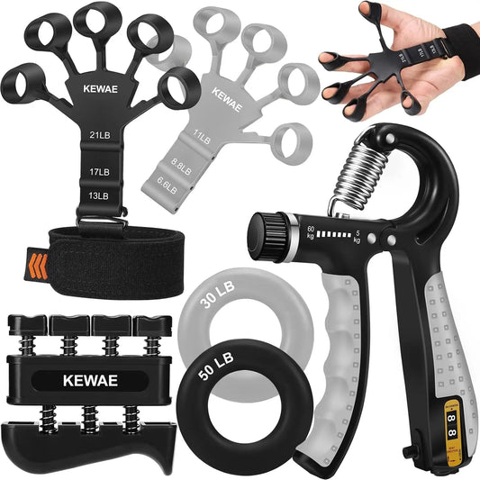 Hand Grip Strengthener Kit With Finger Exerciser For Forearm