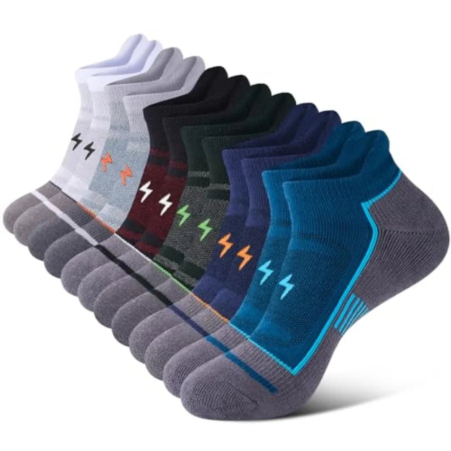 Mens Ankle Running Socks Cushioned Moisture Wicking Comfort
