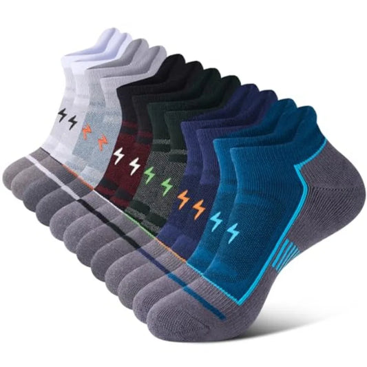 Mens Ankle Running Socks Cushioned Moisture Wicking Comfort