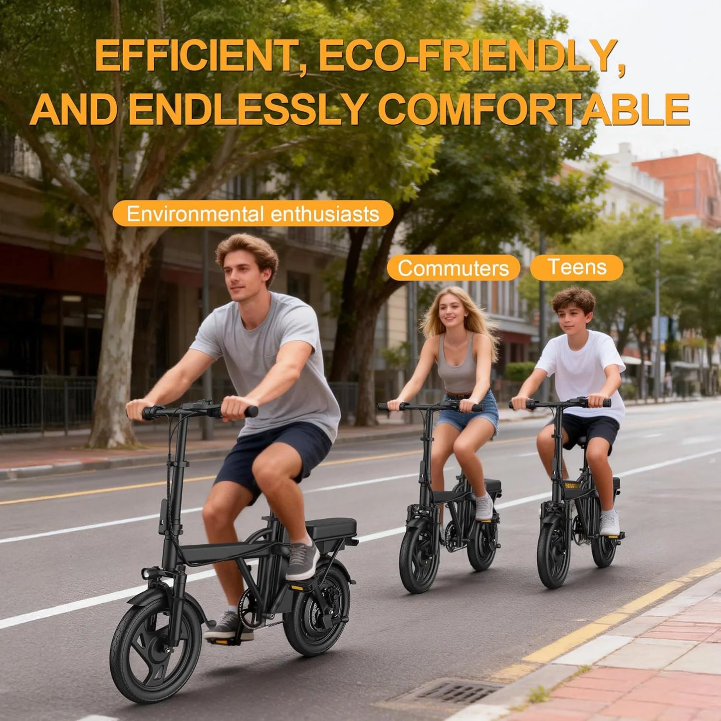 Ladped Foldable Electric Bike 500W Dual Seats For Adults