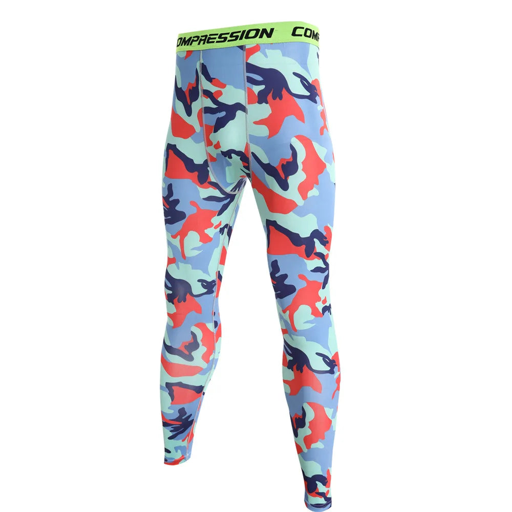 Men Camouflage Running Compression Leggings Quick Dry