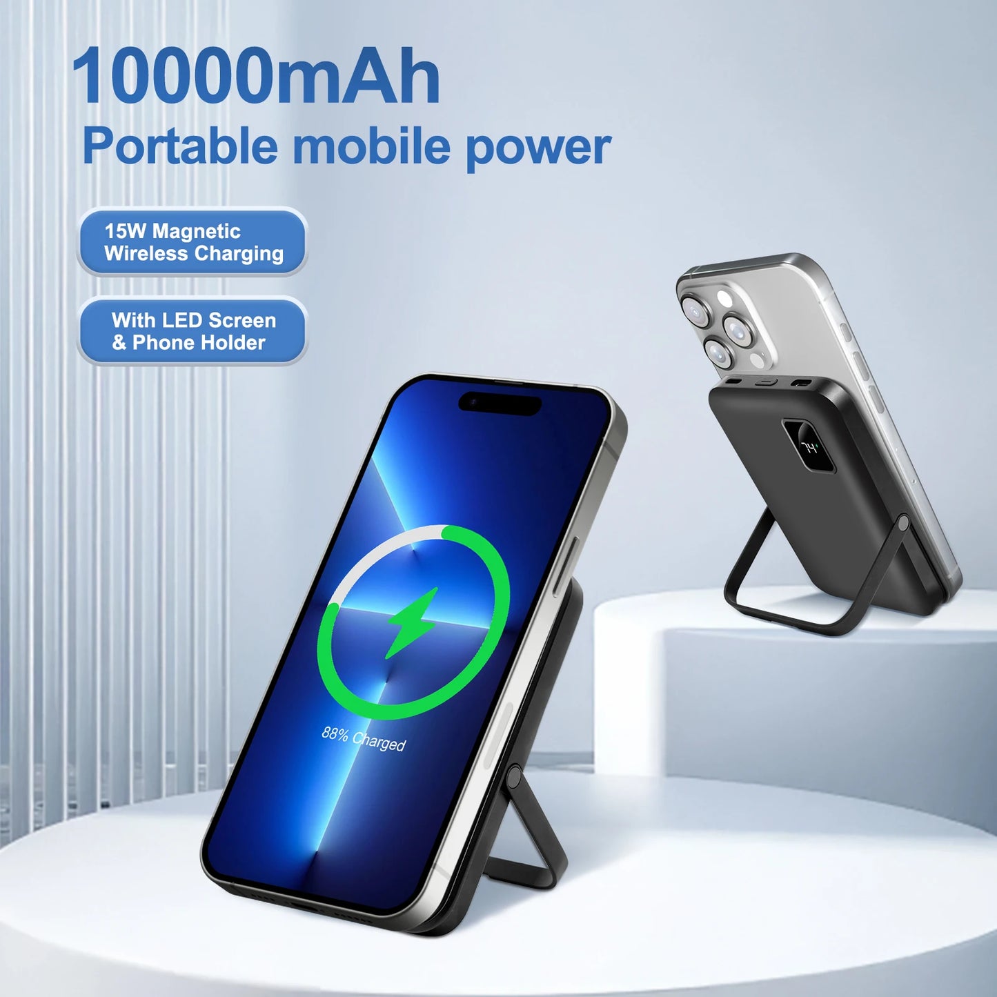 Magnetic Wireless Power Bank 10000mAh With 15W PD LED Display