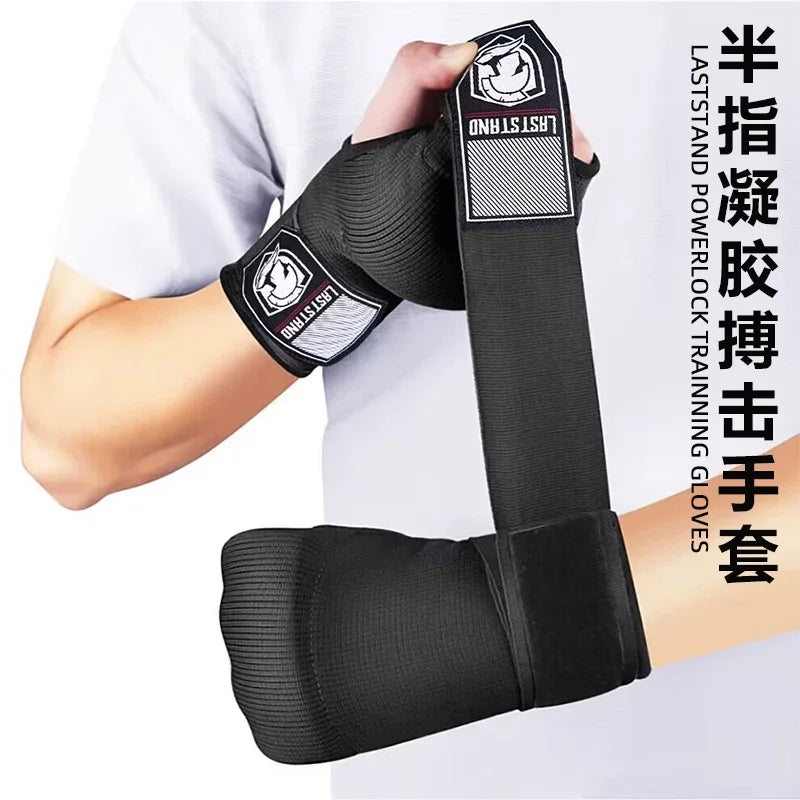 Gel Boxing Hand Wrap Gloves With Long Wrist Strap For MMA Training