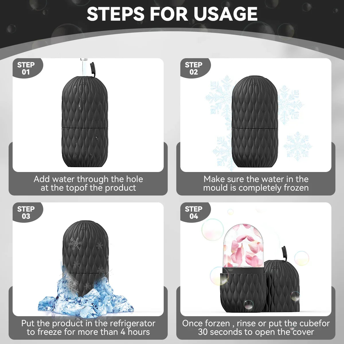 BXA Ice Face Roller Reusable Silicone Skin Care Tool For Pores