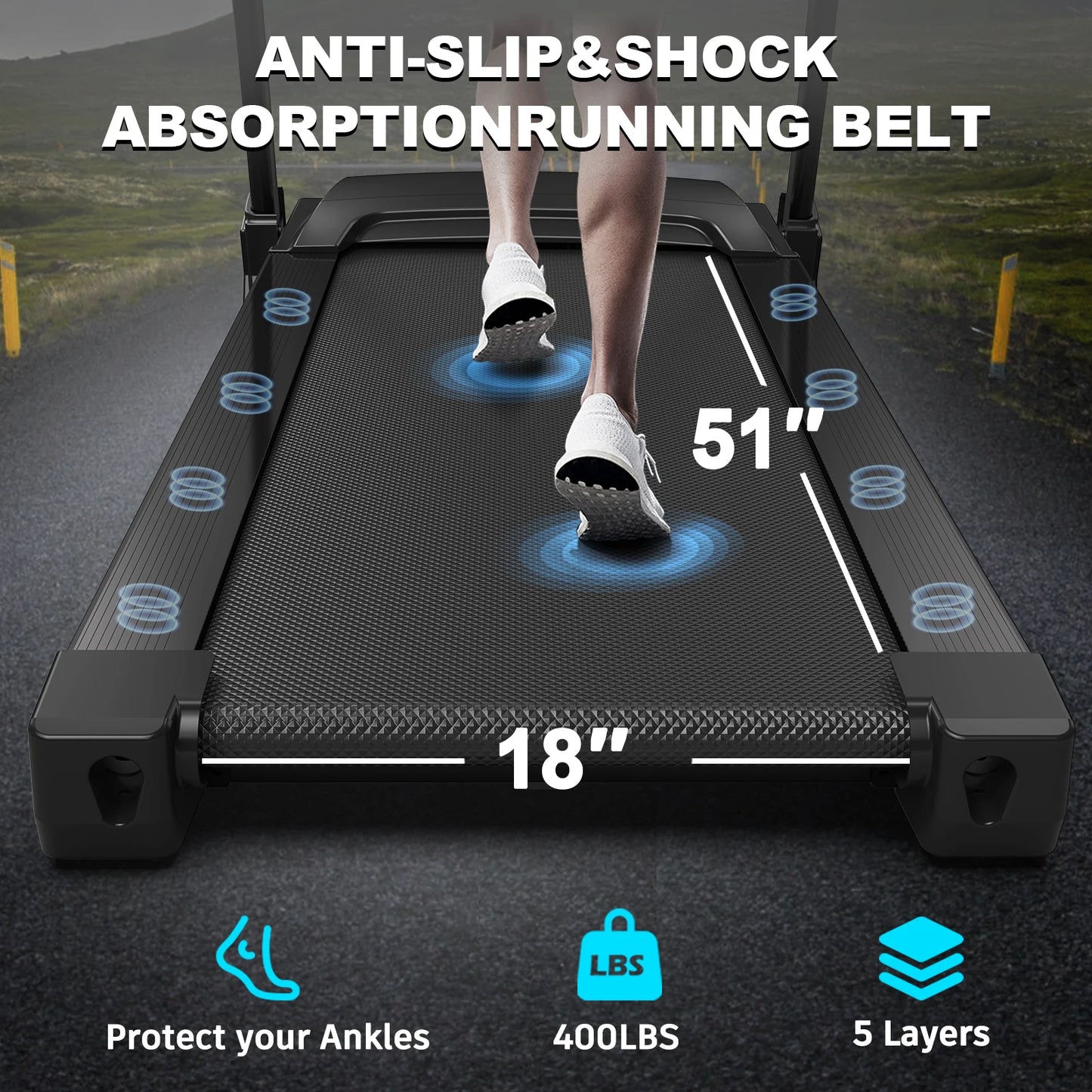 Electric Folding Treadmill For Home With App FITSHOW