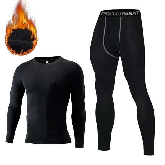 Mens Winter Warm Thermal Underwear Set Fleece Long Johns Tracksuit