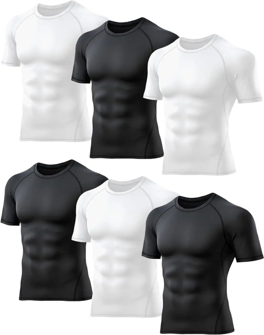 Men's Compression Shirt Short Sleeve Baselayer Athletic Top