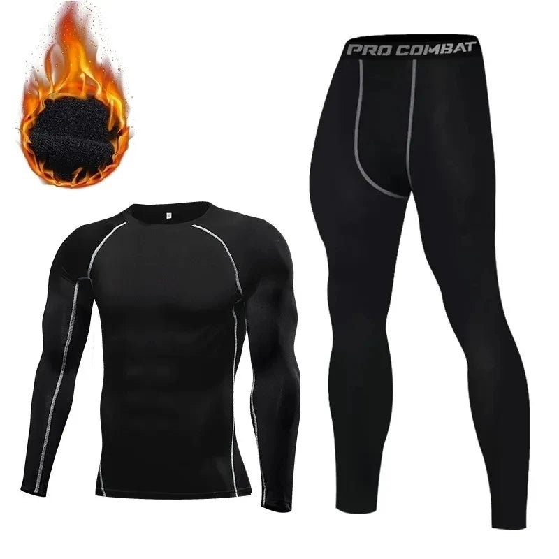 Mens Winter Warm Thermal Underwear Set Fleece Long Johns Tracksuit