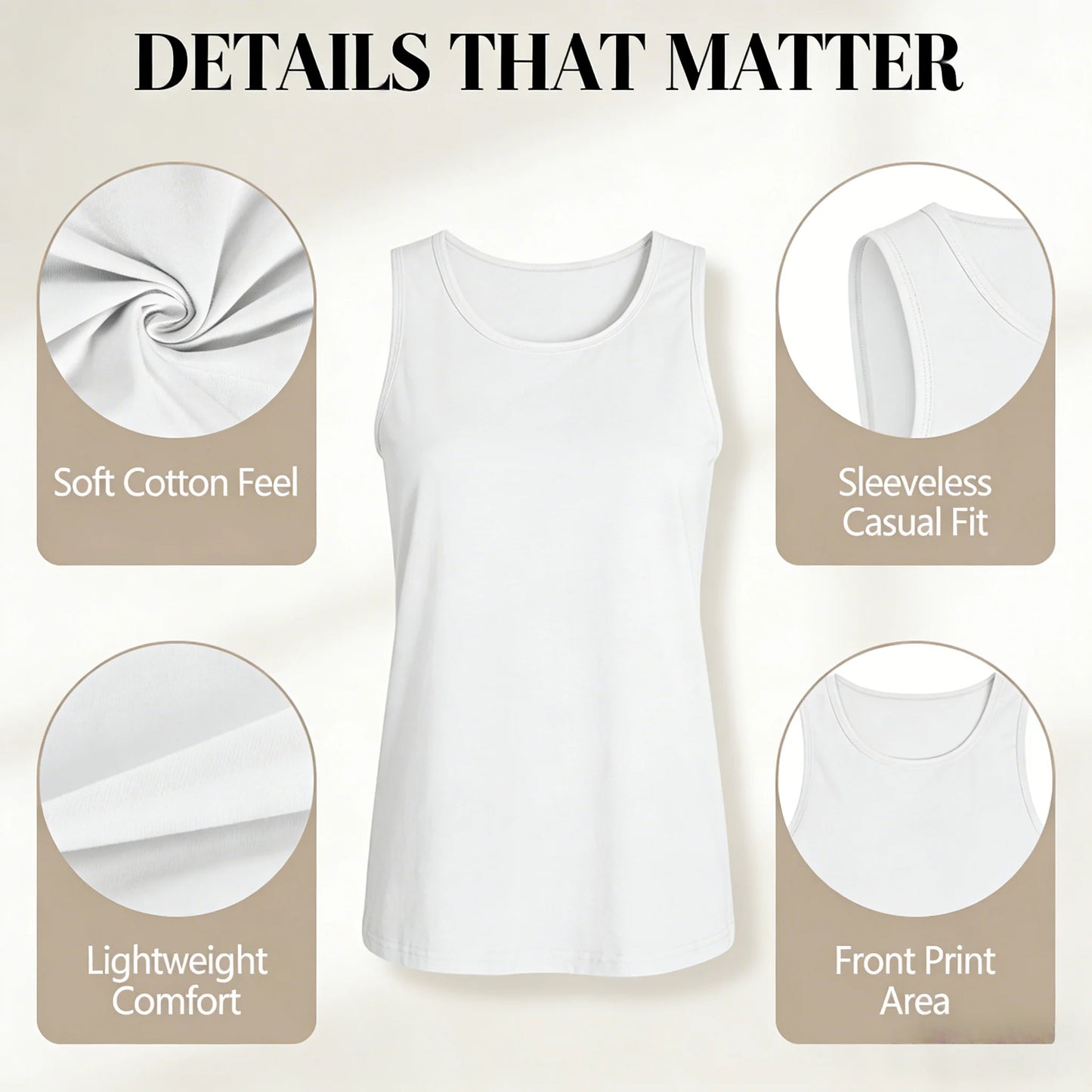 Custom Photo Logo Tank Top for Women Sleeveless Shirt