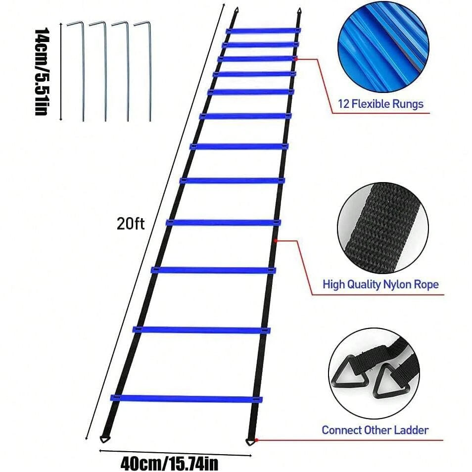 GKHMNEW Speed Agility Training Set With Ladder Cones Stakes Parachute