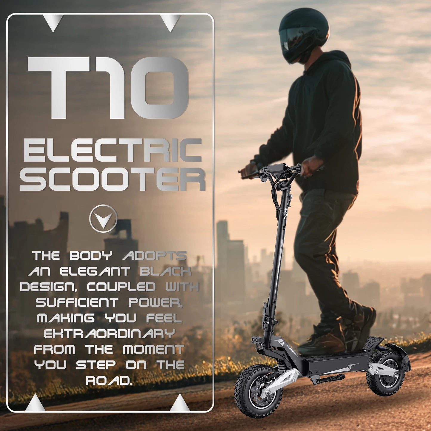 OOTD T10 900W Electric Scooter Foldable 48V Battery Long Range