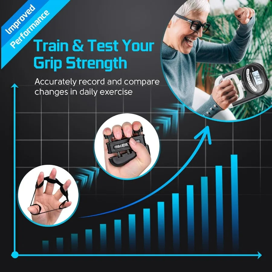 Grip Strength Tester Hand Dynamometer Digital Gripper Meter Wrist Exerciser