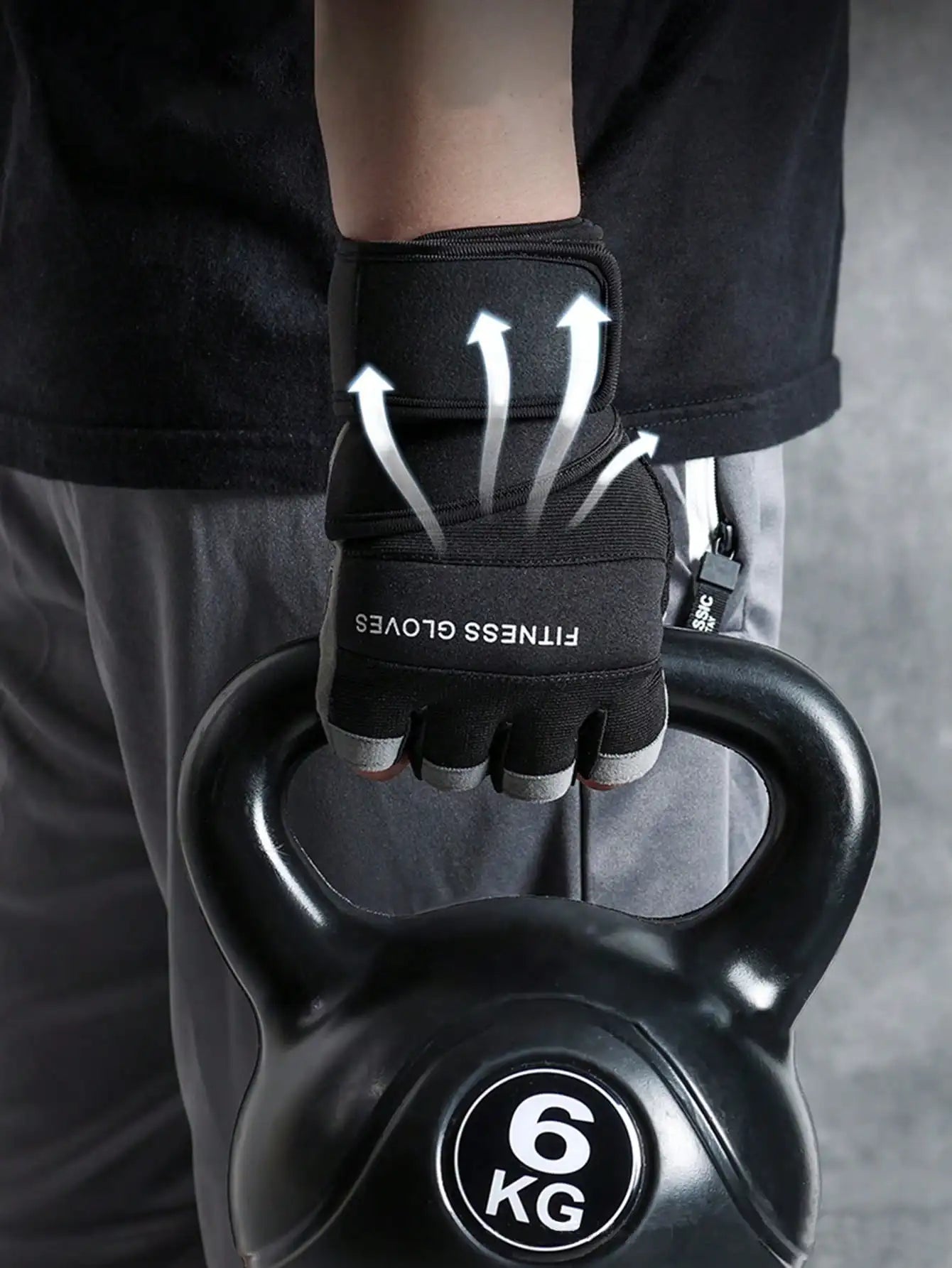 Unisex Fitness Gloves With Wrist Support Half Finger Anti Slip