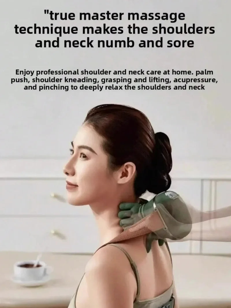 4D Wireless Shiatsu Neck And Shoulder Massager With Heat Therapy