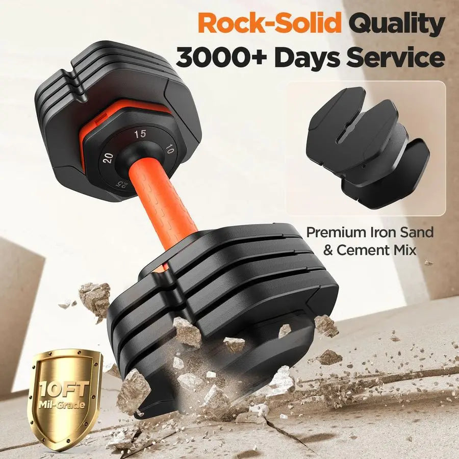 MBVM Adjustable Dumbbell Set With Storage Box For Home Gym