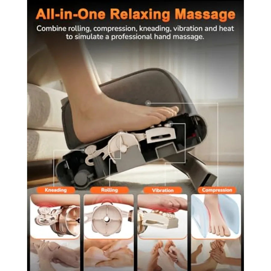 Pro Foot Massager For Plantar Fasciitis With Deep Heat Shiatsu Rollers