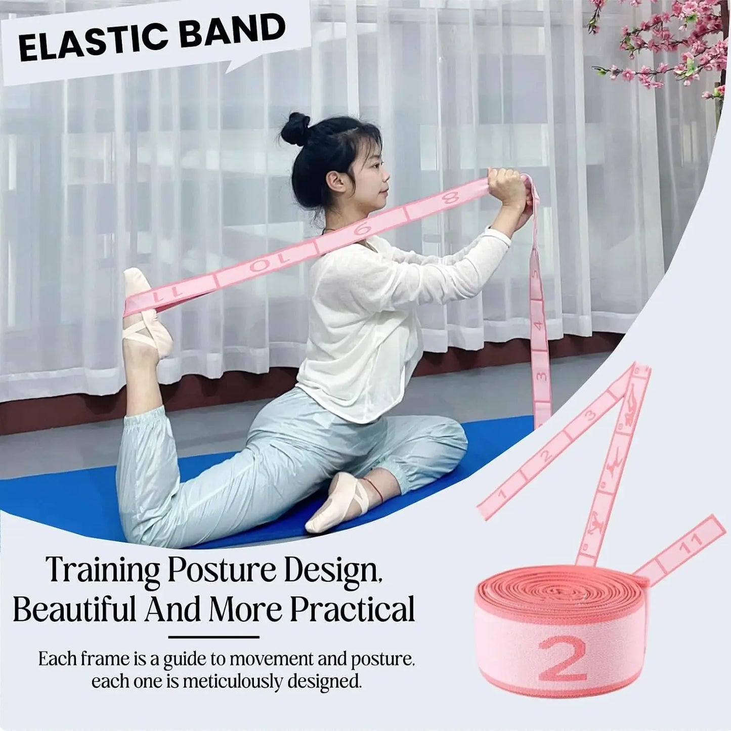 11-Loop Stretch Band for Yoga Pilates and Physical Therapy